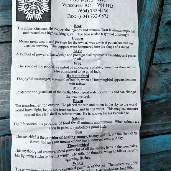 First Nations Vintage Boma Wolf Napkin Rings in cedar box - Picture 11 of 13